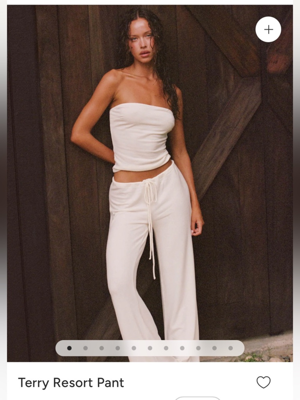 CSB Terry Resort Pant - Cream Wide-Leg